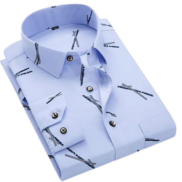 Camisa Slim manga longa, Estampa Fina. - Imagem 2