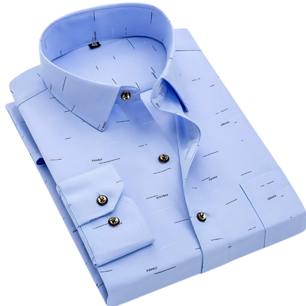 Camisa Slim manga longa, Estampa Fina. - Imagem 4