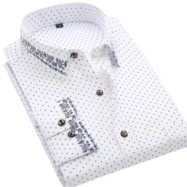 Camisa Slim manga longa, Estampa Fina. - Imagem 6
