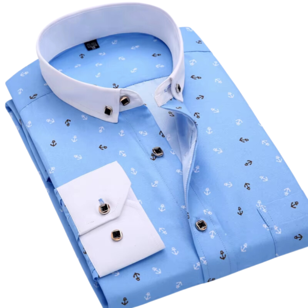Camisa Slim manga longa, Estampa Fina.