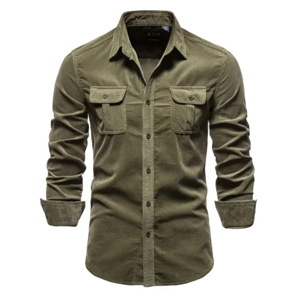 Camisa Masculina,  100% Algodão, Veludo, Slim. - Imagem 11