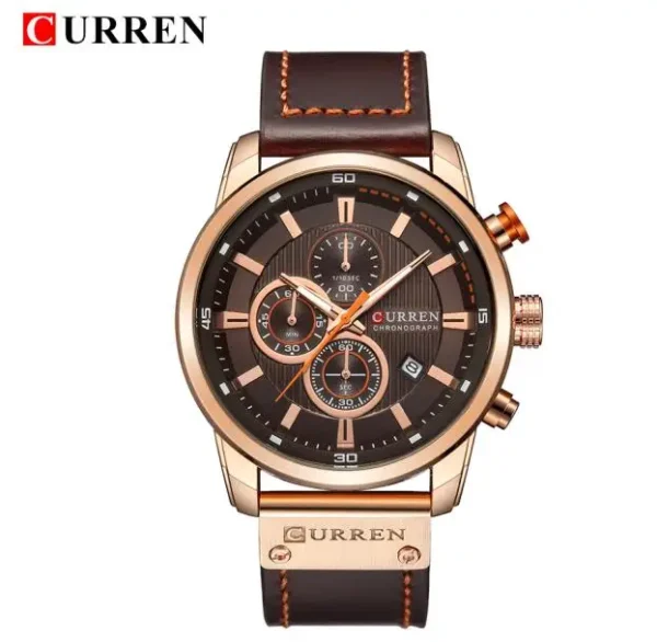 Relógio Curren de couro masculino, quartzo, militar, cronógrafo Feito para Homem - Imagem 5