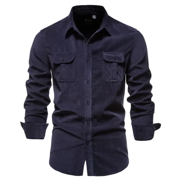 Camisa Masculina,  100% Algodão, Veludo, Slim. - Imagem 2