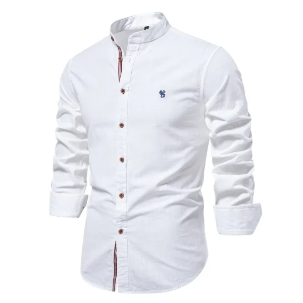 Camisa Masculina monocromática, 100% algodão, Gola alta.