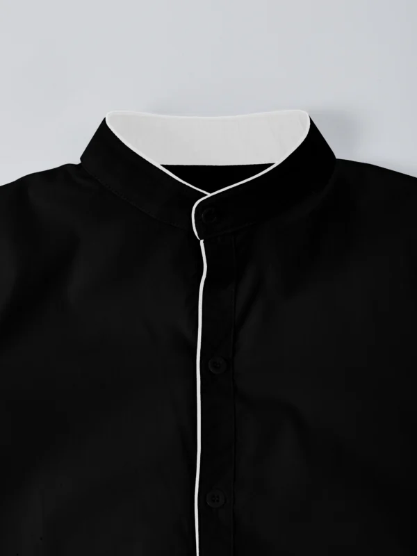 Camisa Monocromática de manga comprida, Gola alta. - Imagem 5
