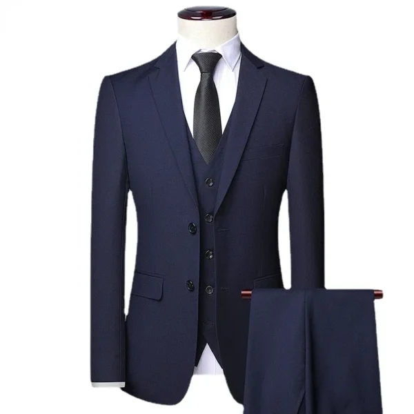 Terno Slim 3 peças 2 conjuntos, Jaqueta, Colete, Calça, Clássicas formais - Imagem 2