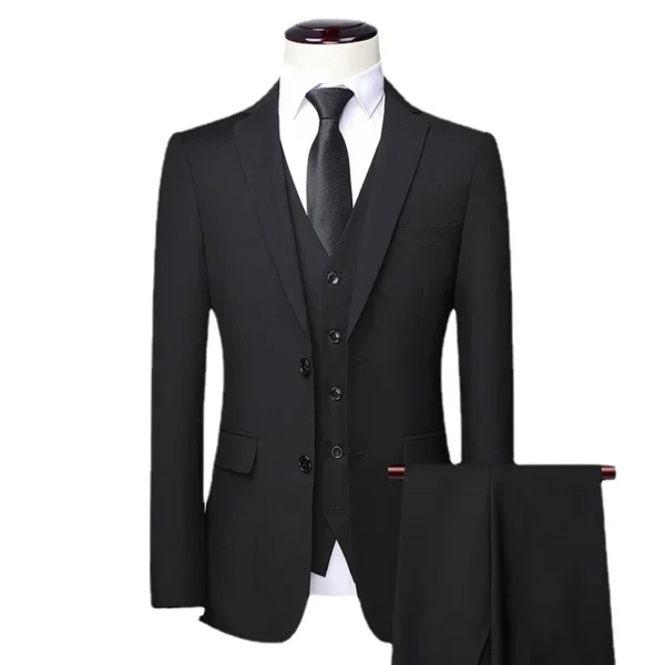 Terno Slim 3 peças 2 conjuntos, Jaqueta, Colete, Calça, Clássicas formais - Imagem 3