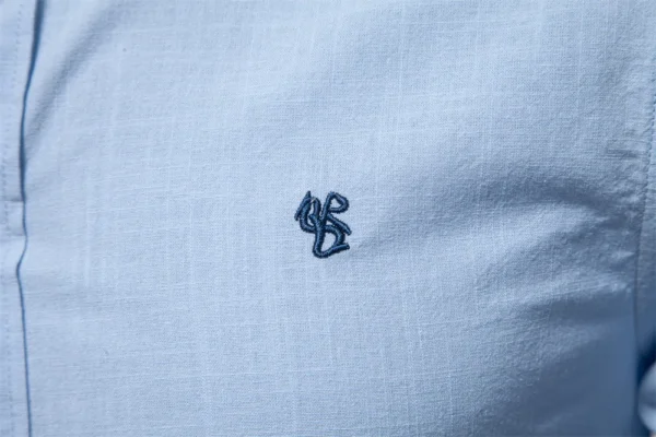 Camisa Masculina monocromática, 100% algodão, Gola alta. - Imagem 12