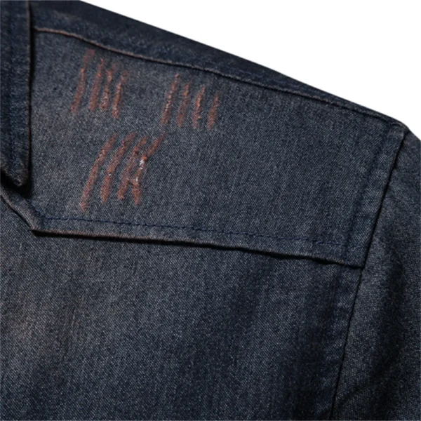 Camisa Denim De Algodão Elástico de Manga Longa, Estilo Cowboy Slim Fit. - Imagem 5