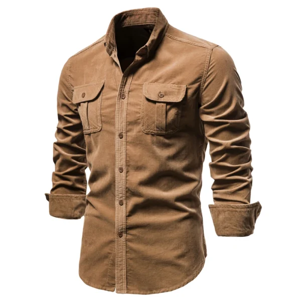 Camisa Masculina,  100% Algodão, Veludo, Slim.
